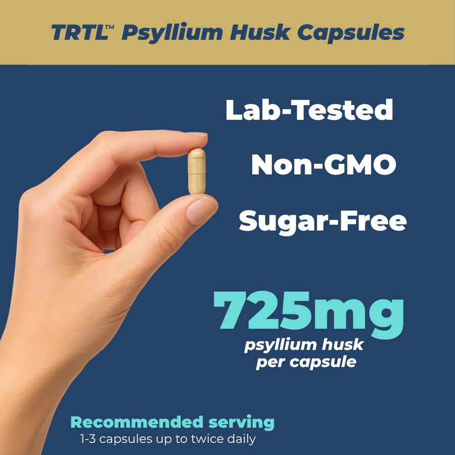 Cápsulas de cáscara de psyllium TRTL 725 mg, 120 unidades