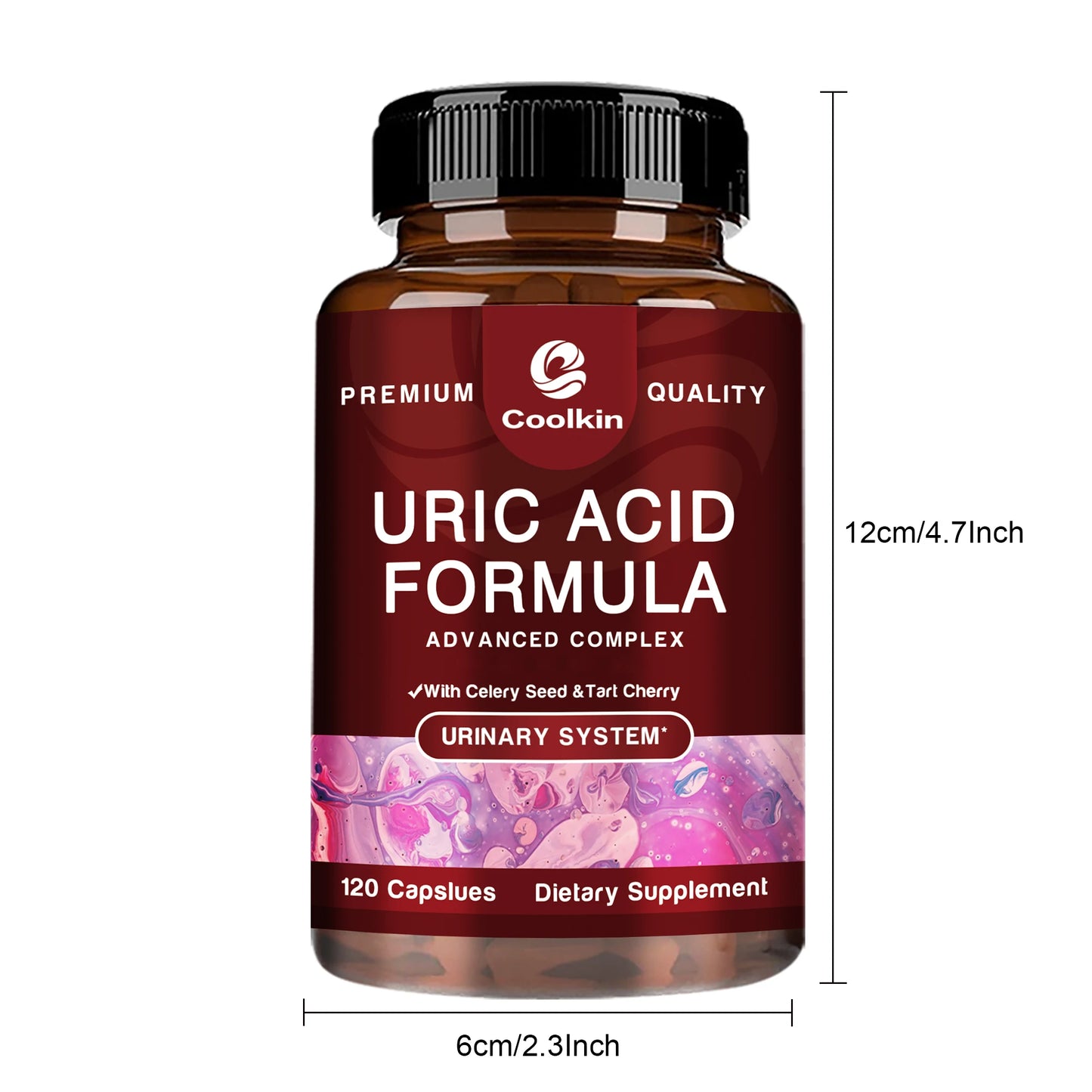 Fórmula de limpieza de ácido úrico - con semilla de apio - limpieza de riñones, salud articular y muscular - 120 cápsulas