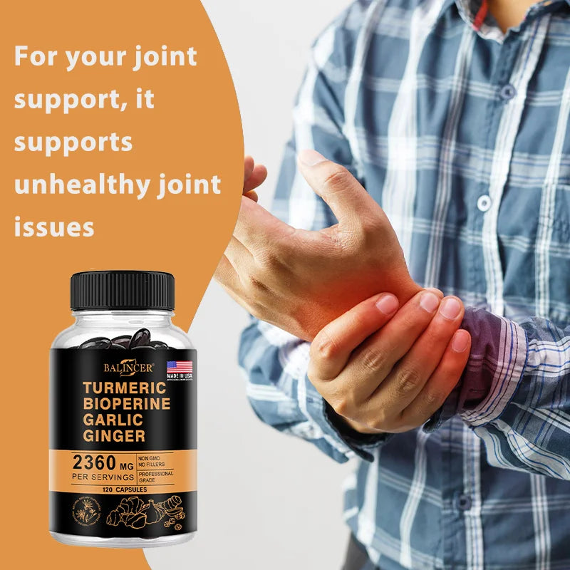 Turmeric Ginger Supplement for Digestive Health, Immune Health, Inflammation and Joint Health