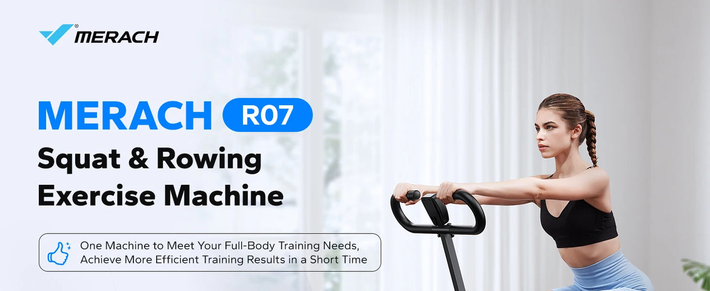 Squat Machine 2in1 Squat Rowing Machine - Foldable Exercise Equipment