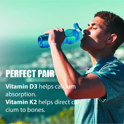 Vitamin D3 + K2 for Heart, Bone, Muscle and Immune Health Support