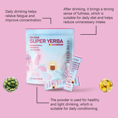 Yerba Mate Powder Support Energy Relieve Stress Refreshing Flavor Vitamin Supplement Instant Yerba Mate Powder