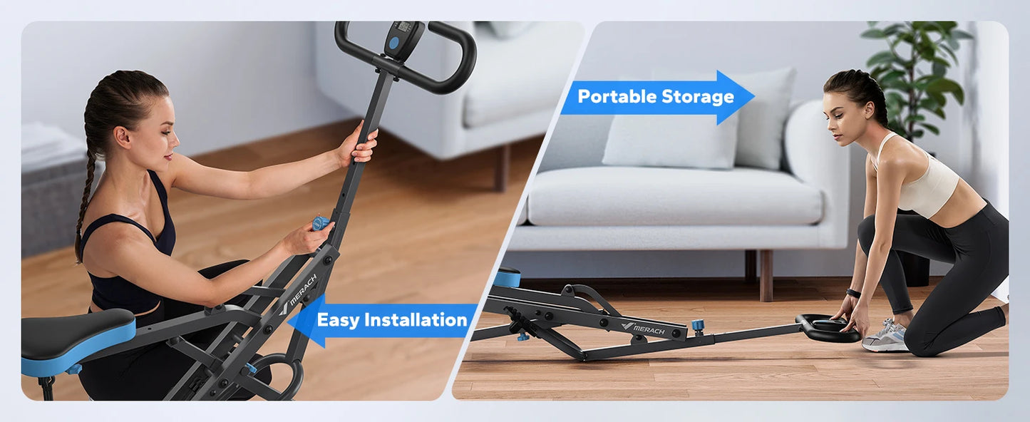 Squat Machine 2in1 Squat Rowing Machine - Foldable Exercise Equipment