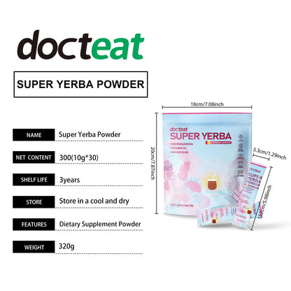 Yerba Mate Powder Support Energy Relieve Stress Refreshing Flavor Vitamin Supplement Instant Yerba Mate Powder
