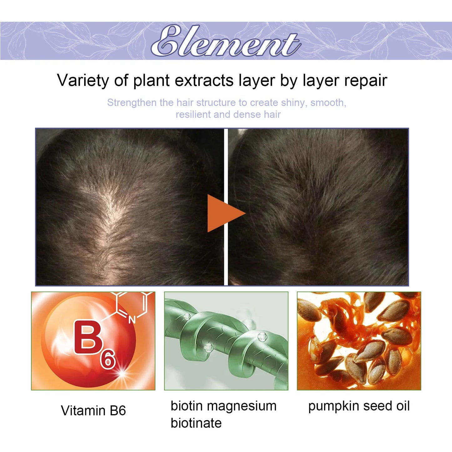 Dense Hair Supplement Drops with Vitamin B6