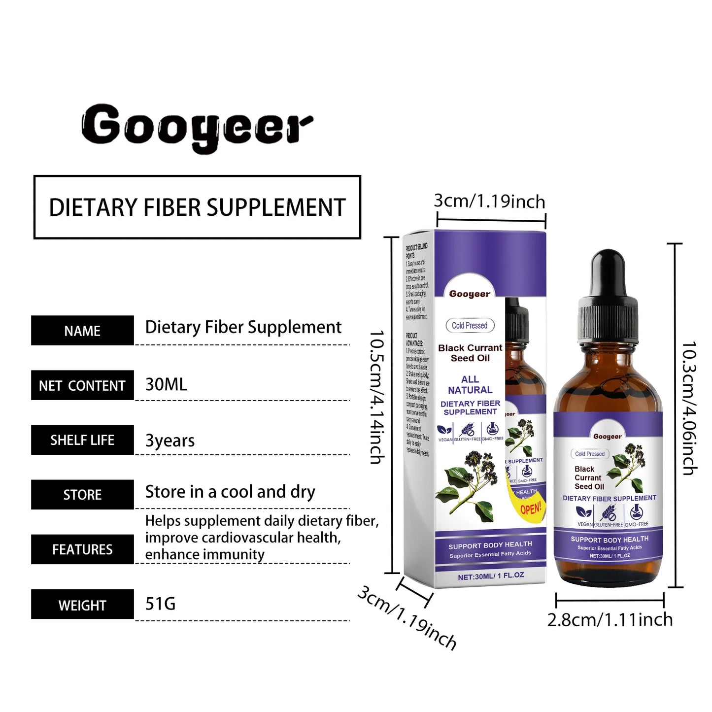 Dietary Fiber Supplement Oral Solution - Promote Intestinal Health Preventing Constipation Control Blood Sugar