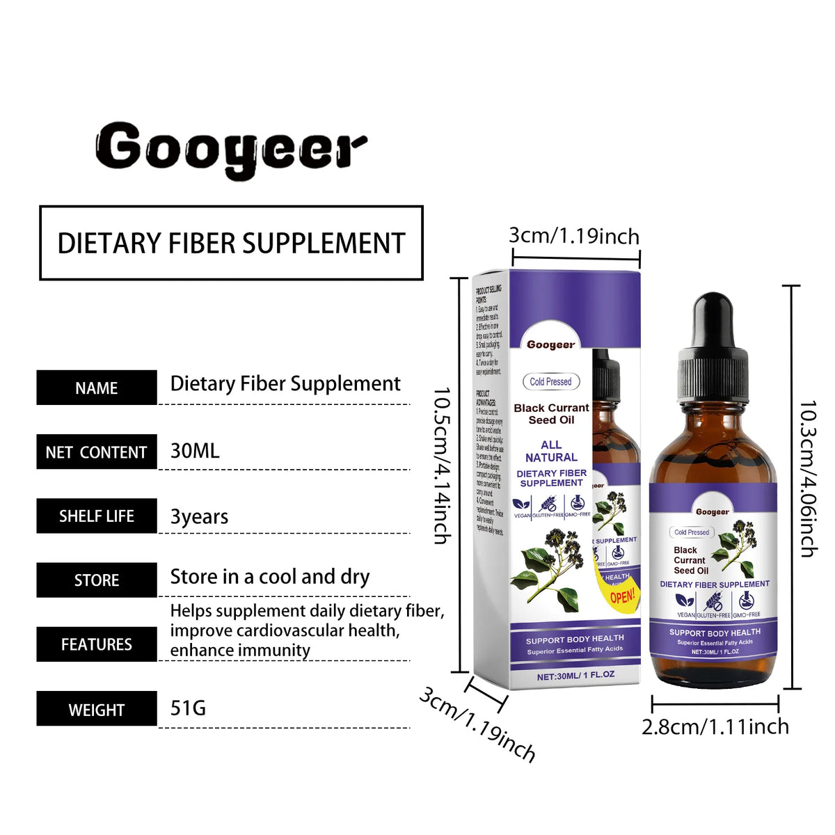 Dietary Fiber Supplement Oral Solution - Promote Intestinal Health Preventing Constipation Control Blood Sugar
