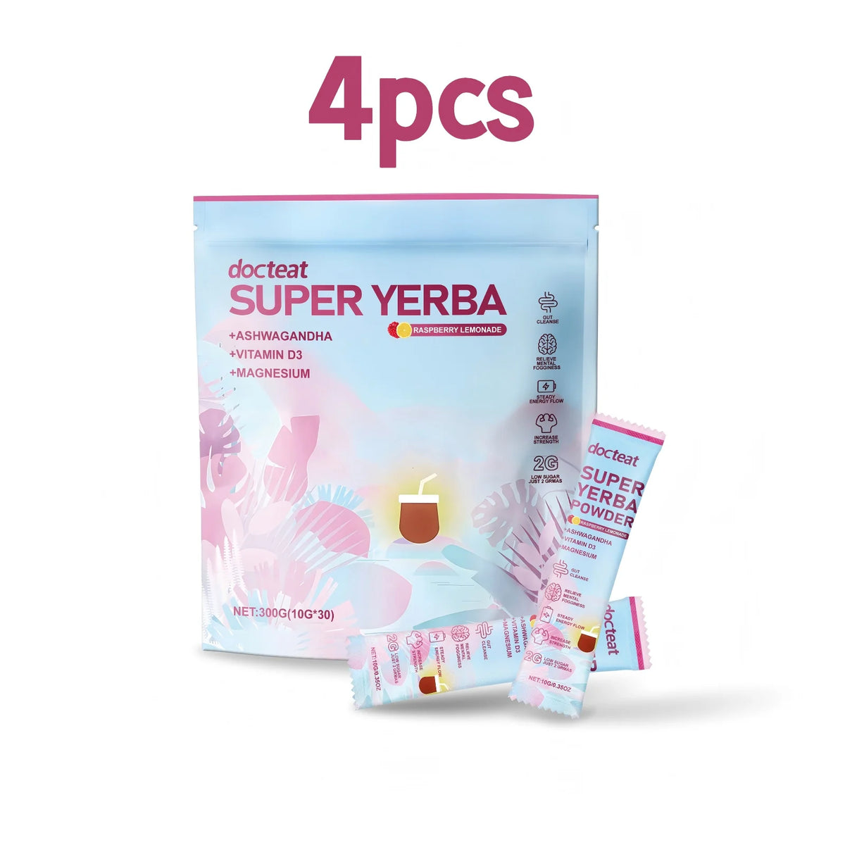 Yerba Mate Powder Support Energy Relieve Stress Refreshing Flavor Vitamin Supplement Instant Yerba Mate Powder