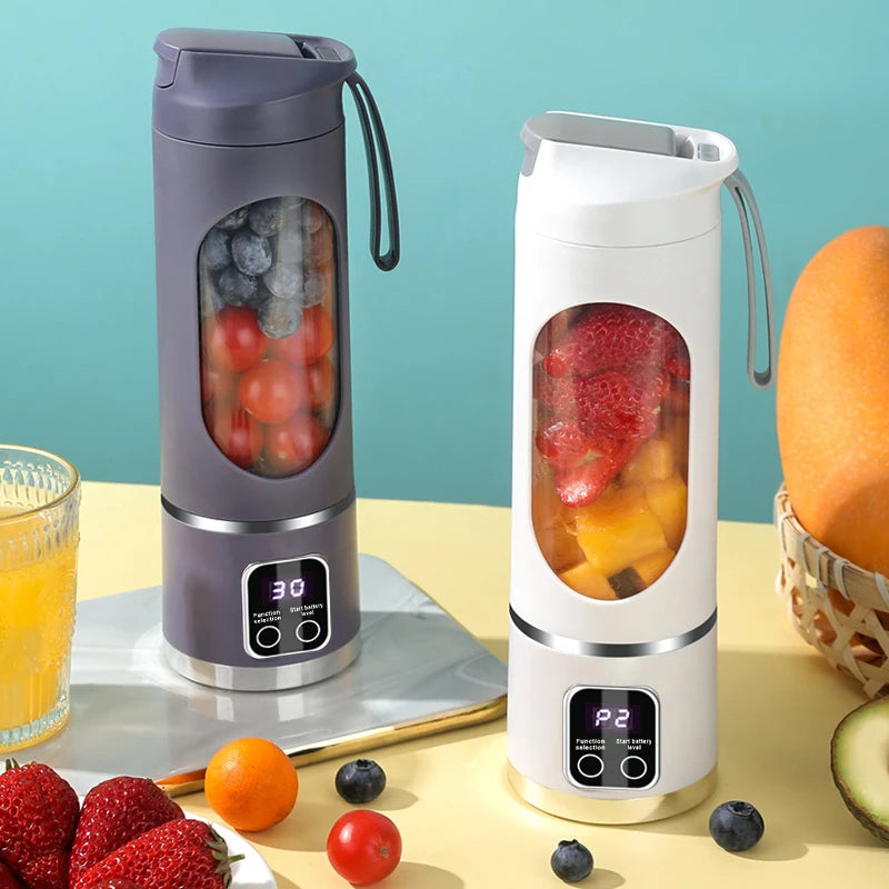 Small Portable Blender and Juicer - Rechargeable via USB, Personal Wireless Blender with Stainless Steel Blades