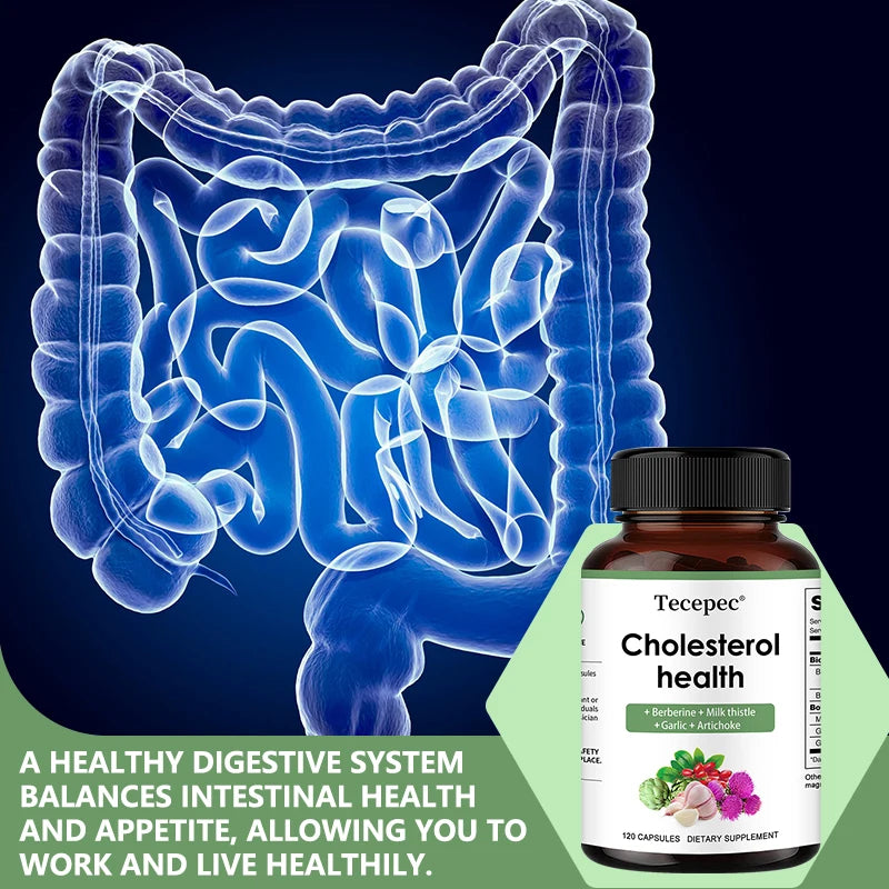 Suplemento de apoyo para el colesterol: contiene berberina y alcachofa para favorecer niveles saludables de colesterol y la salud natural del corazón.