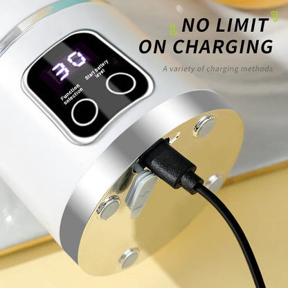 Small Portable Blender and Juicer - Rechargeable via USB, Personal Wireless Blender with Stainless Steel Blades
