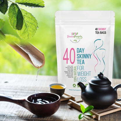 40 Days Herbal Skinny Detox  Tea - Weight Loss Supplement No Caffeine Non-GMO