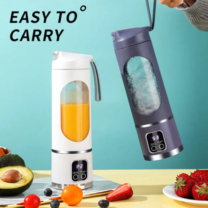 Small Portable Blender and Juicer - Rechargeable via USB, Personal Wireless Blender with Stainless Steel Blades