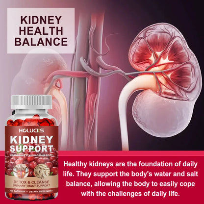 Kidney Cleanse Supplement, Promote Detox&Repair, for Bladder & Urinary Tract Health,Boost Energy, Support Normal Kidney Function