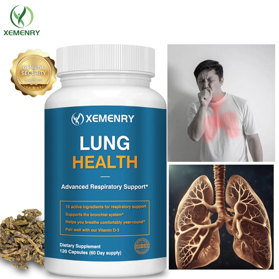 Suplemento para el apoyo pulmonar - Fórmula limpiadora y desintoxicante para el sistema bronquial y respiratorio - 120 cápsulas