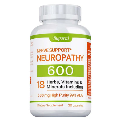 Suplemento para el apoyo de la neuropatía 600mg - Apoya el sistema nervioso, alivia el estrés, promueve la función cerebral y aumenta la energía