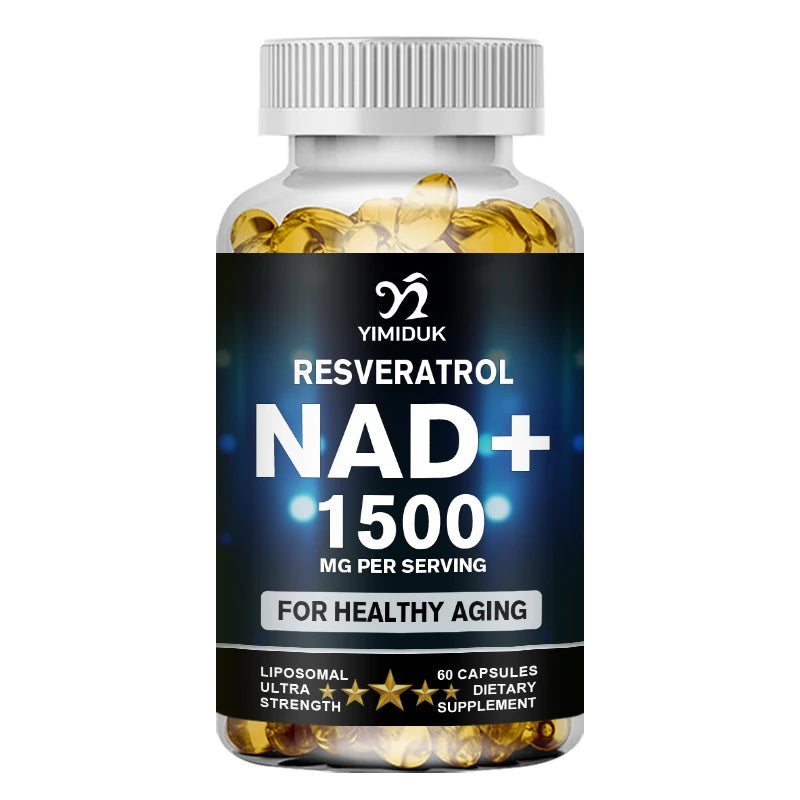 Suplemento de NAD, 1500 mg - Suplemento Liposomal de NAD+ con Resveratrol, Resistencia y Envejecimiento Saludable - Cápsulas para la Fuerza