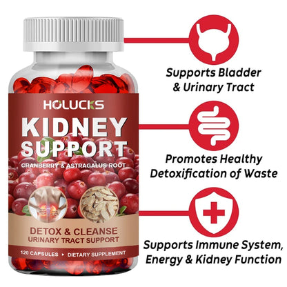 Kidney Cleanse Supplement, Promote Detox&Repair, for Bladder & Urinary Tract Health,Boost Energy, Support Normal Kidney Function