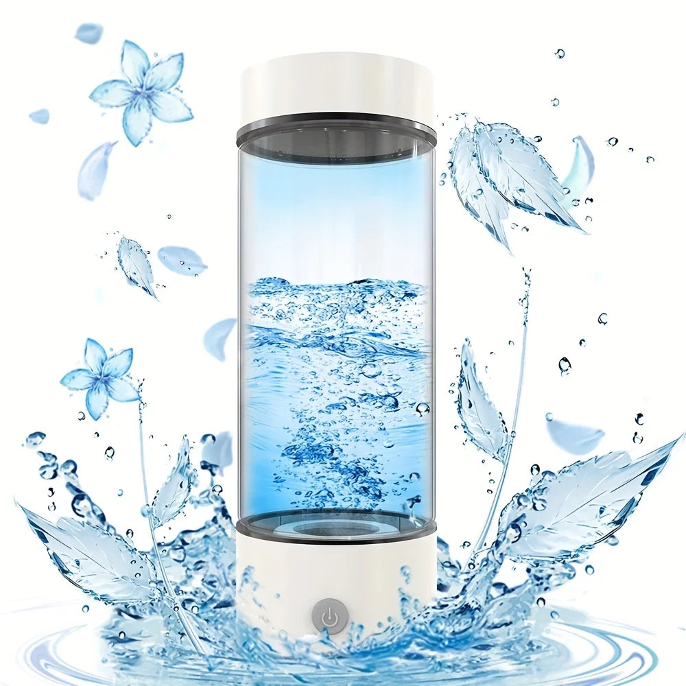 Hydrogen water bottle, hydrogen-rich water cup, USB-charged hydrogen electrolysis generator (3 minutes charge), fitness
