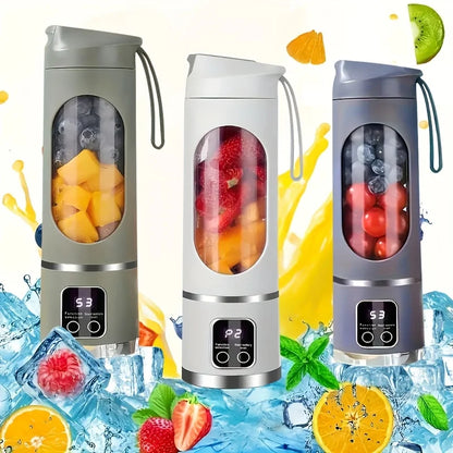 Small Portable Blender and Juicer - Rechargeable via USB, Personal Wireless Blender with Stainless Steel Blades