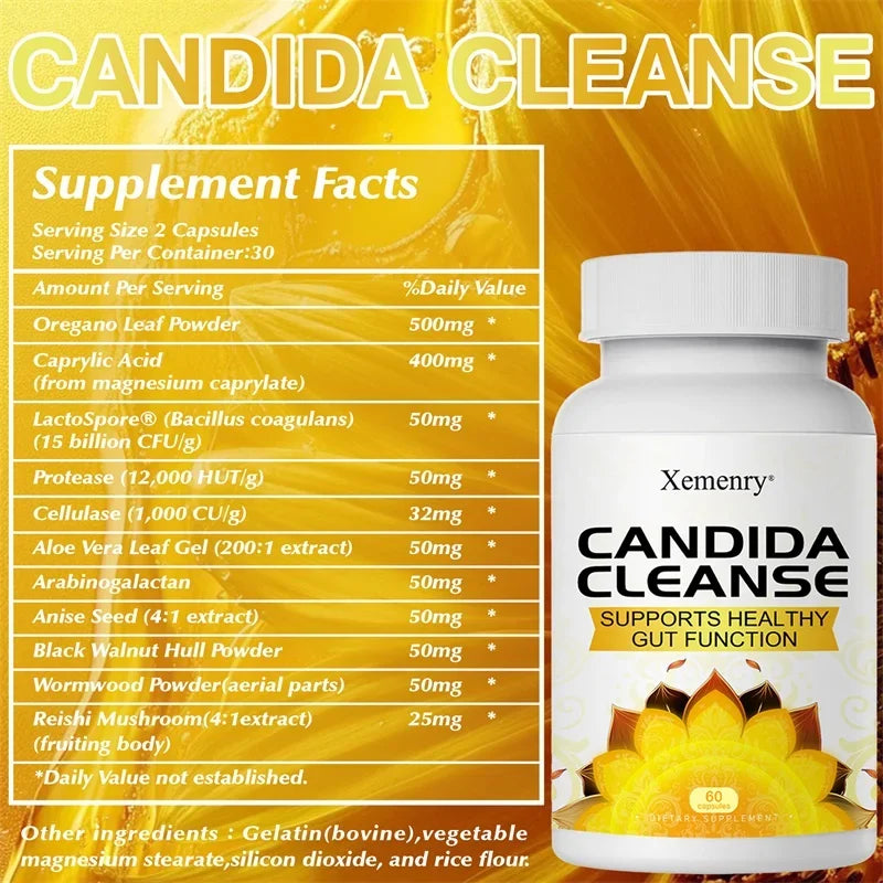 Desintoxicación y limpieza natural para la cándida para mujeres y hombres Fórmula avanzada probiótica y herbal para el apoyo de la cándida