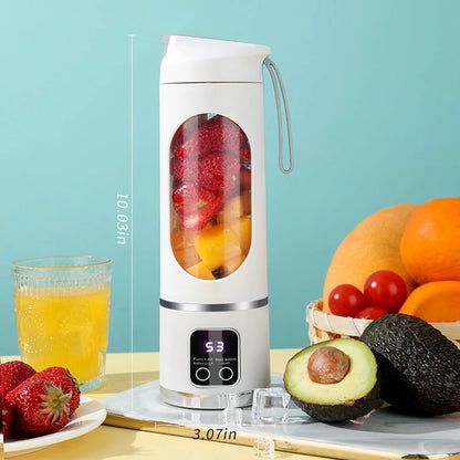Small Portable Blender and Juicer - Rechargeable via USB, Personal Wireless Blender with Stainless Steel Blades