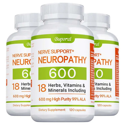 Suplemento para el apoyo de la neuropatía 600mg - Apoya el sistema nervioso, alivia el estrés, promueve la función cerebral y aumenta la energía