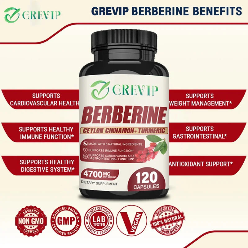 Berberine for Weight Loss, Supports Heart Health, Immune System - Ceylon Cinnamon, Milk Thistle, Turmeric