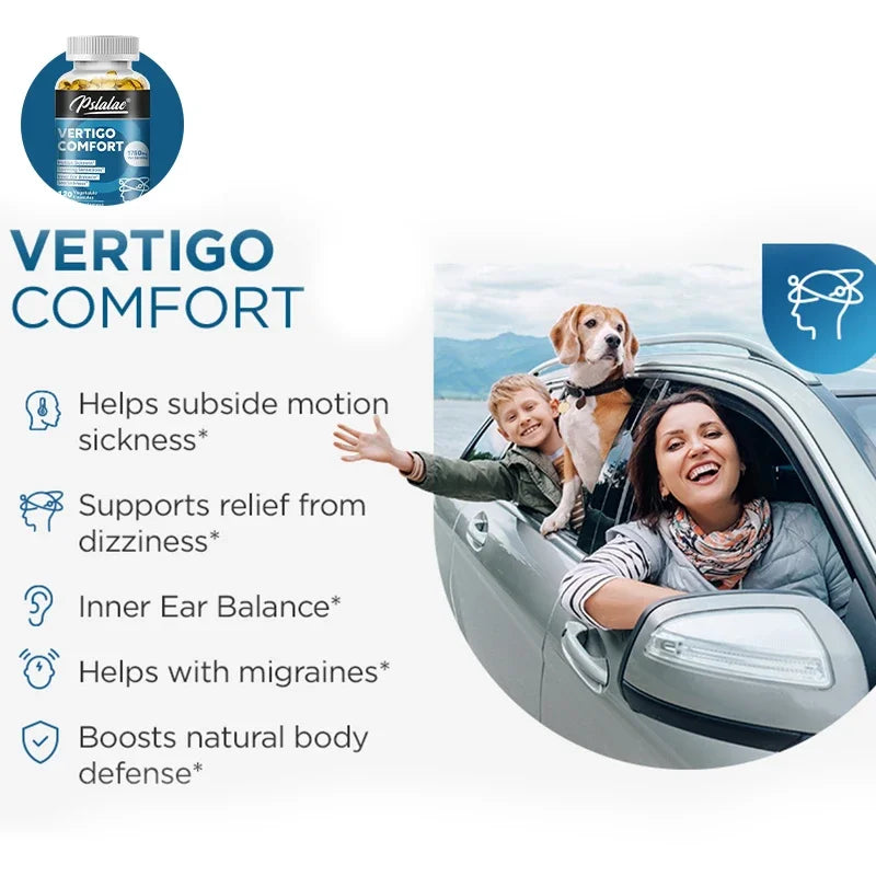 Cápsulas Vertigo Comfort - Equilibrio del Oído Interno, Alivio del Vértigo, Mareos, Tinnitus