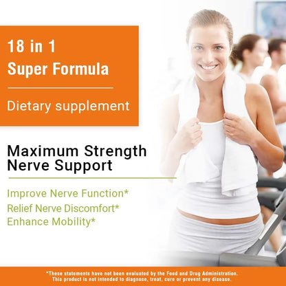 Suplemento para el apoyo de la neuropatía 600mg - Apoya el sistema nervioso, alivia el estrés, promueve la función cerebral y aumenta la energía