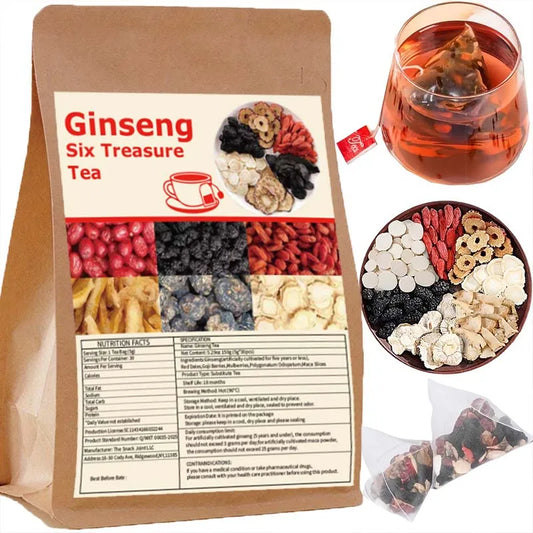 Ginseng Six Treasures Tea (30 bags)  - Traditional Chinese Herbal Medicine