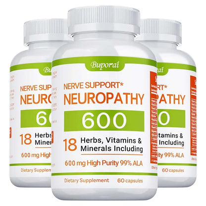 Suplemento para el apoyo de la neuropatía 600mg - Apoya el sistema nervioso, alivia el estrés, promueve la función cerebral y aumenta la energía