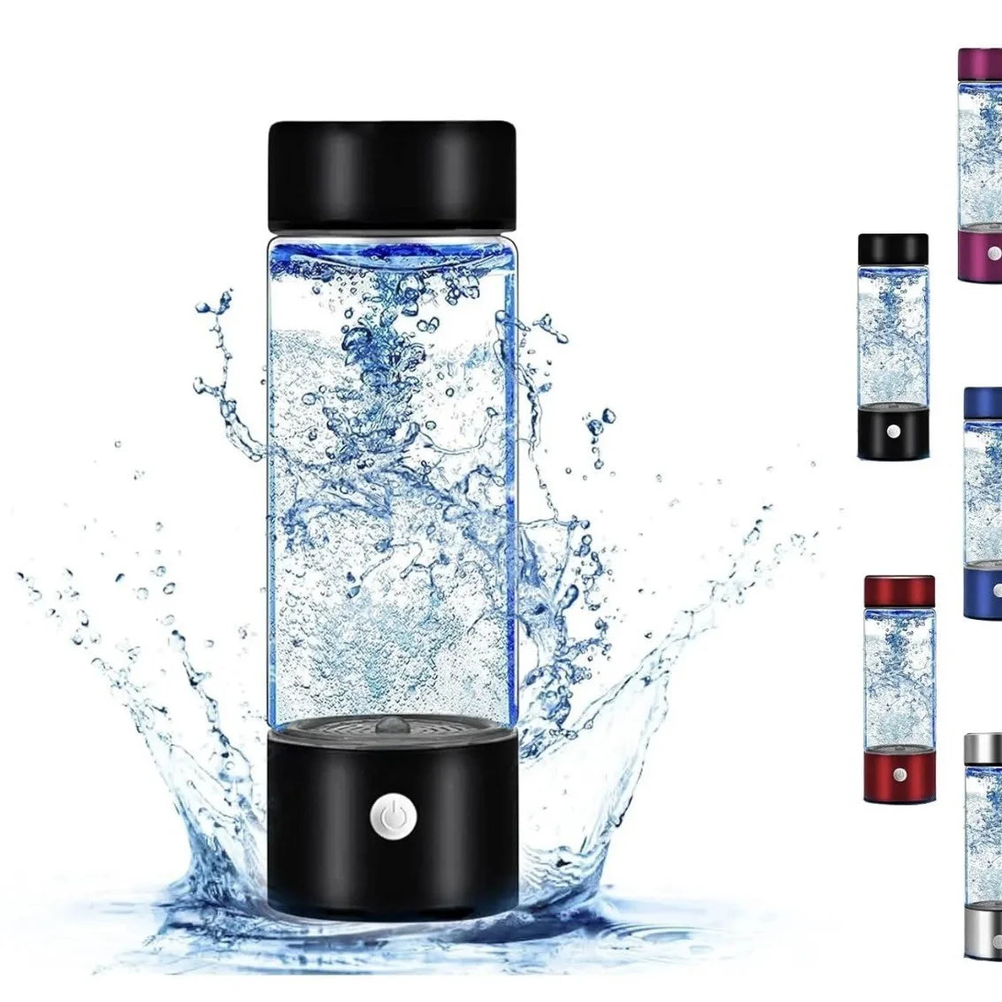 Hydrogen water bottle, hydrogen-rich water cup, USB-charged hydrogen electrolysis generator (3 minutes charge), fitness