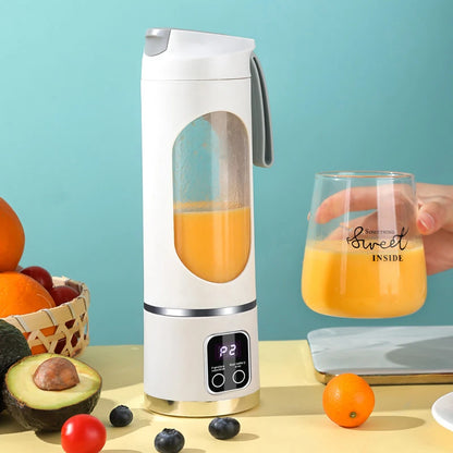 Small Portable Blender and Juicer - Rechargeable via USB, Personal Wireless Blender with Stainless Steel Blades