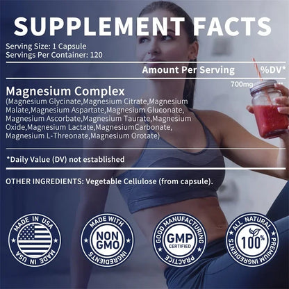 Magnesium Complex - Bone & Heart Health Support- 120 Capsules