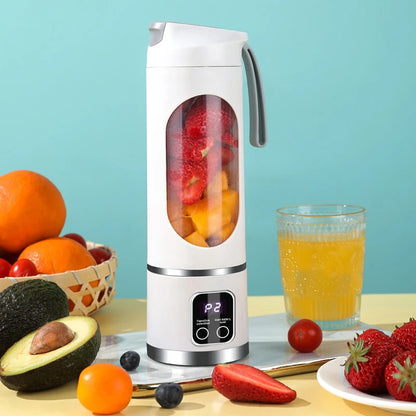 Small Portable Blender and Juicer - Rechargeable via USB, Personal Wireless Blender with Stainless Steel Blades