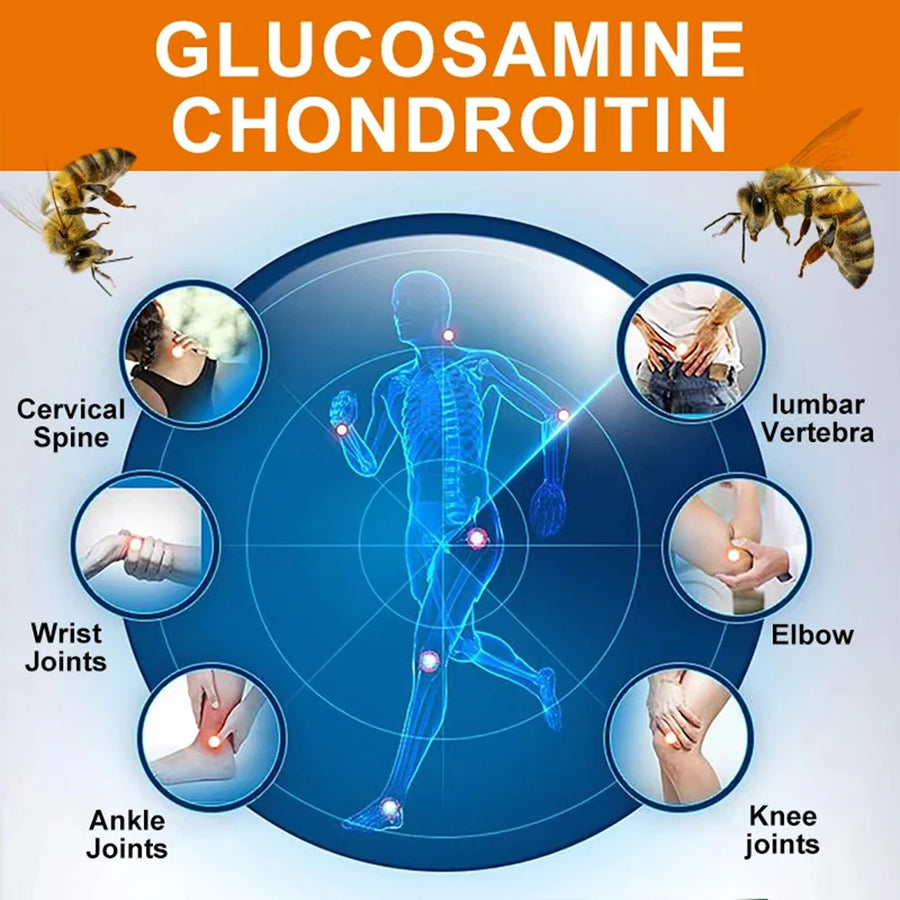 Suplemento de glucosamina, condroitina, MSM y cúrcuma - Apoyo para la salud y flexibilidad de cartílagos y articulaciones, cápsulas sin OGM