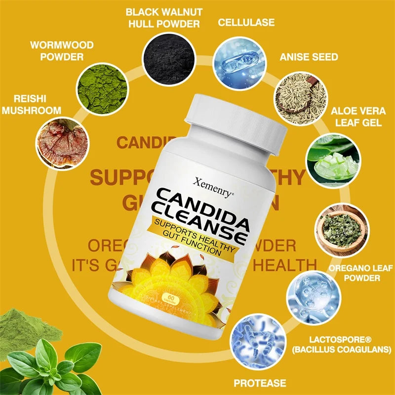 Desintoxicación y limpieza natural para la cándida para mujeres y hombres Fórmula avanzada probiótica y herbal para el apoyo de la cándida