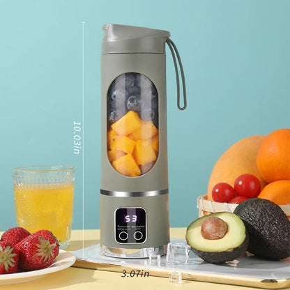 Small Portable Blender and Juicer - Rechargeable via USB, Personal Wireless Blender with Stainless Steel Blades