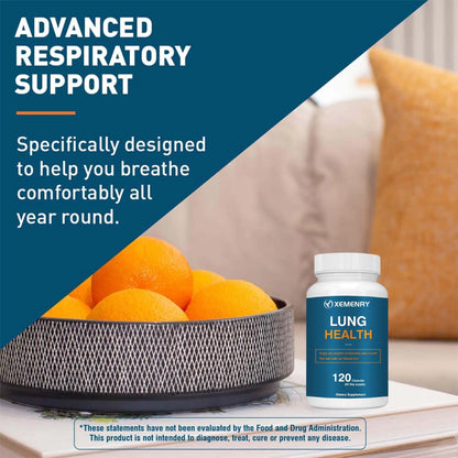 Lung Support Supplement - Lung Cleansing and Detoxifying Formula for Bronchial and Respiratory Systems - 120 Capsules