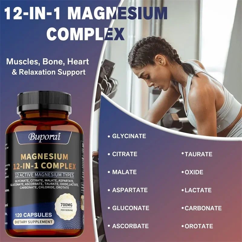 Magnesium Complex - Bone & Heart Health Support- 120 Capsules