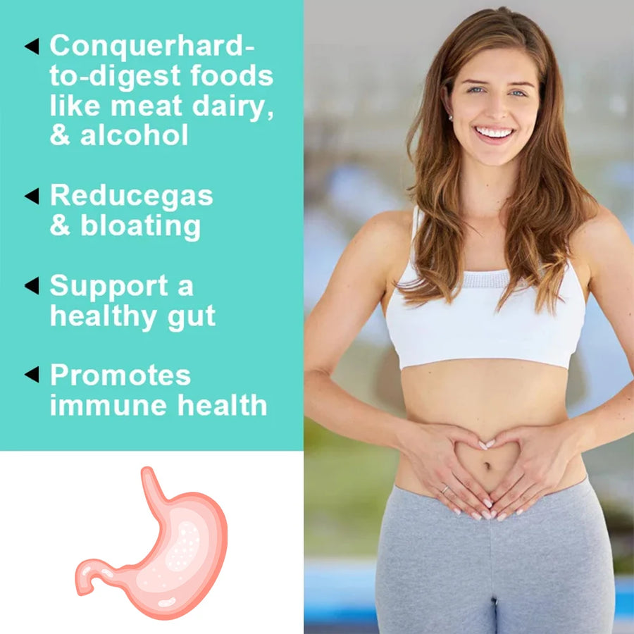 Suplemento de enzimas digestivas - 3 prebióticos, 12 probióticos, 10 mil millones de UFC - Digestión, absorción de nutrientes, desintoxicación del colon