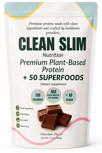 Clean Slim Nutrition Protein Powder - Plant-based protein made with clean ingredients, 30 servings