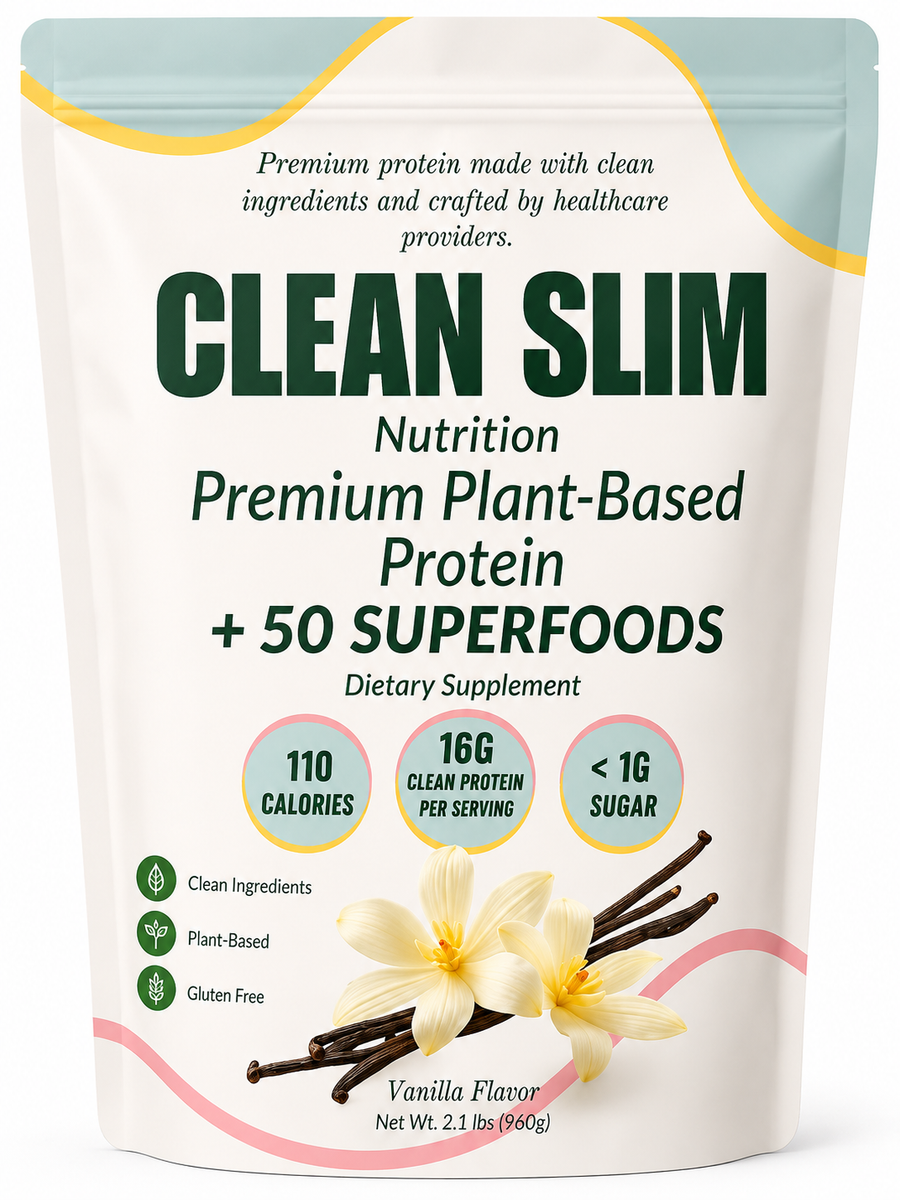 Clean Slim Nutrition Protein Powder - Plant-based protein made with clean ingredients, 30 servings